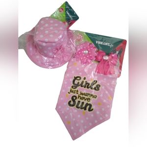New! Pink Polka Dot Bucket Hat & Matching Bandana